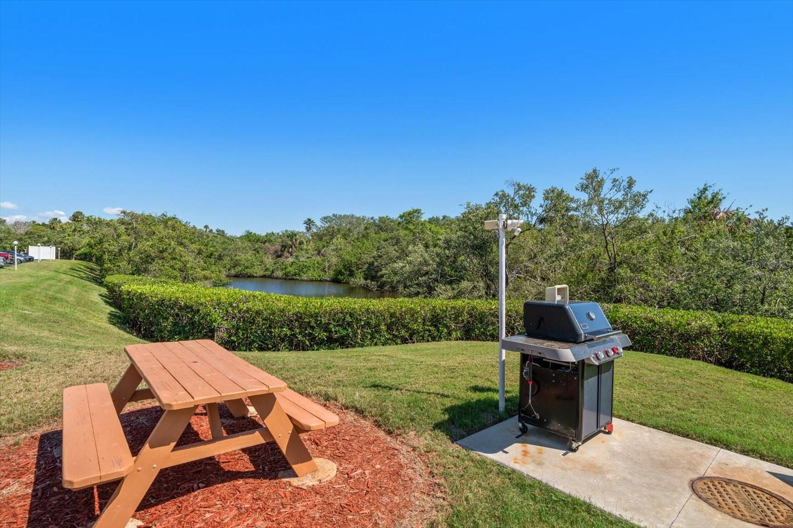 Optimal outdoor living areas found throughout the community with several grills & picnic tables.