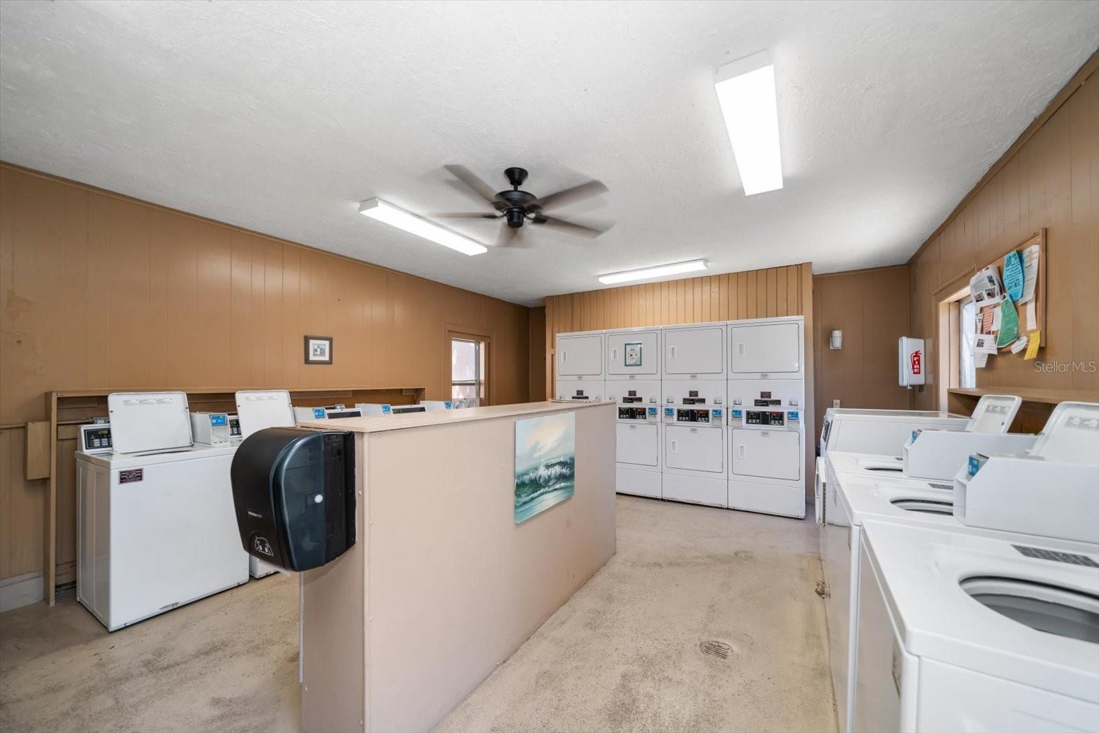 On-site communal laundry room.
