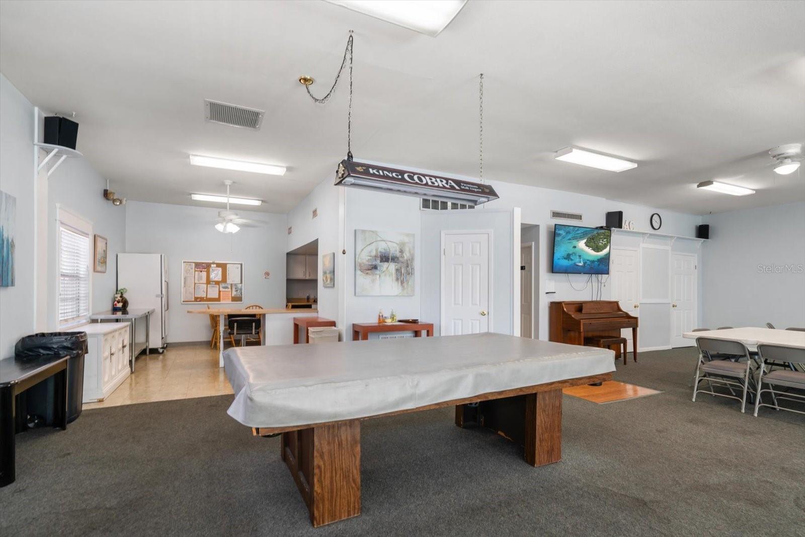 Gatherings are great in the clubhouse/game room with a full kitchen area.