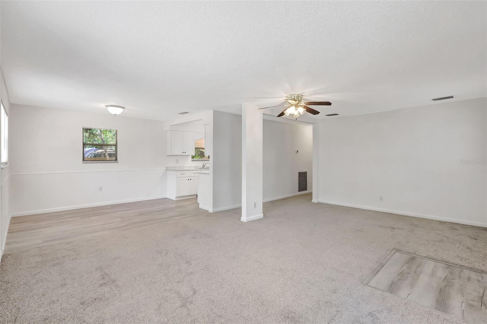 Living Room and Dining Area opening to Kitchen