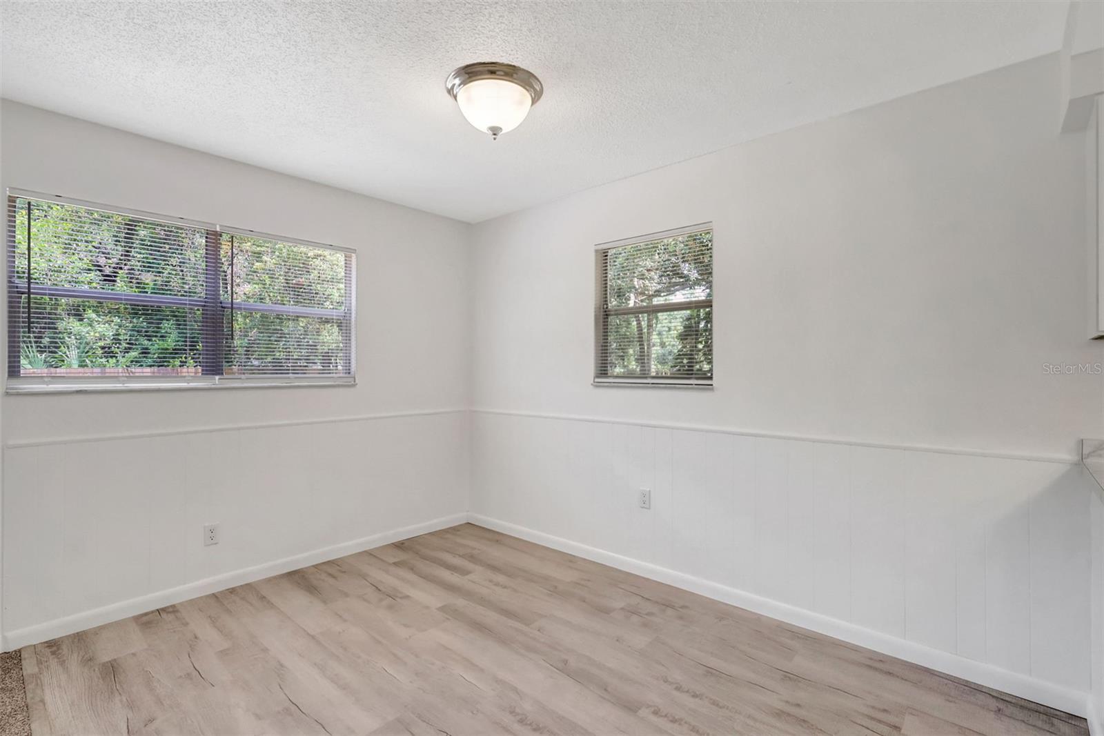 Dining area with new luxury vinyl flooring