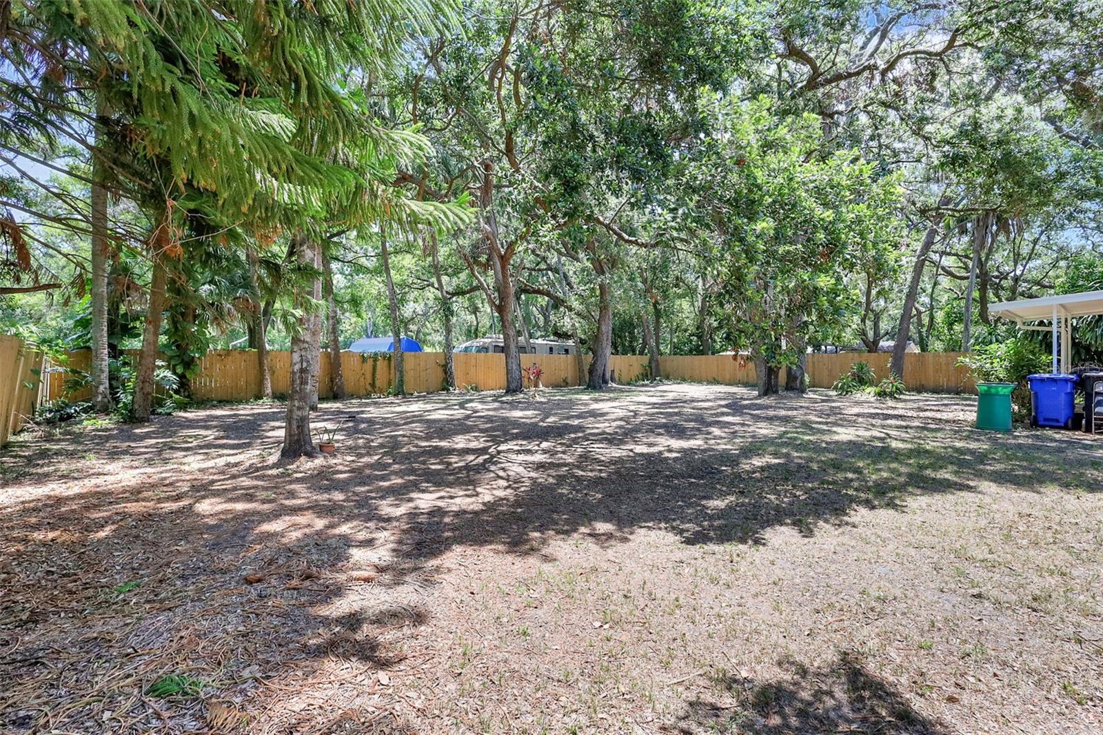 HUGE Yard!! All newly fenced with 1/2" inch thick board fencing!