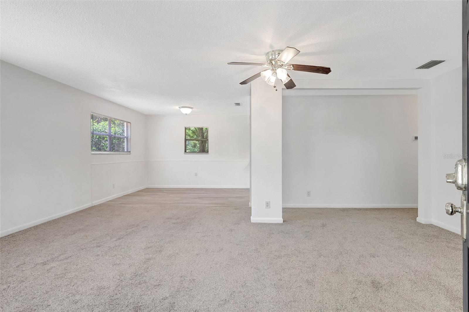 Living room and Dining area from front door.