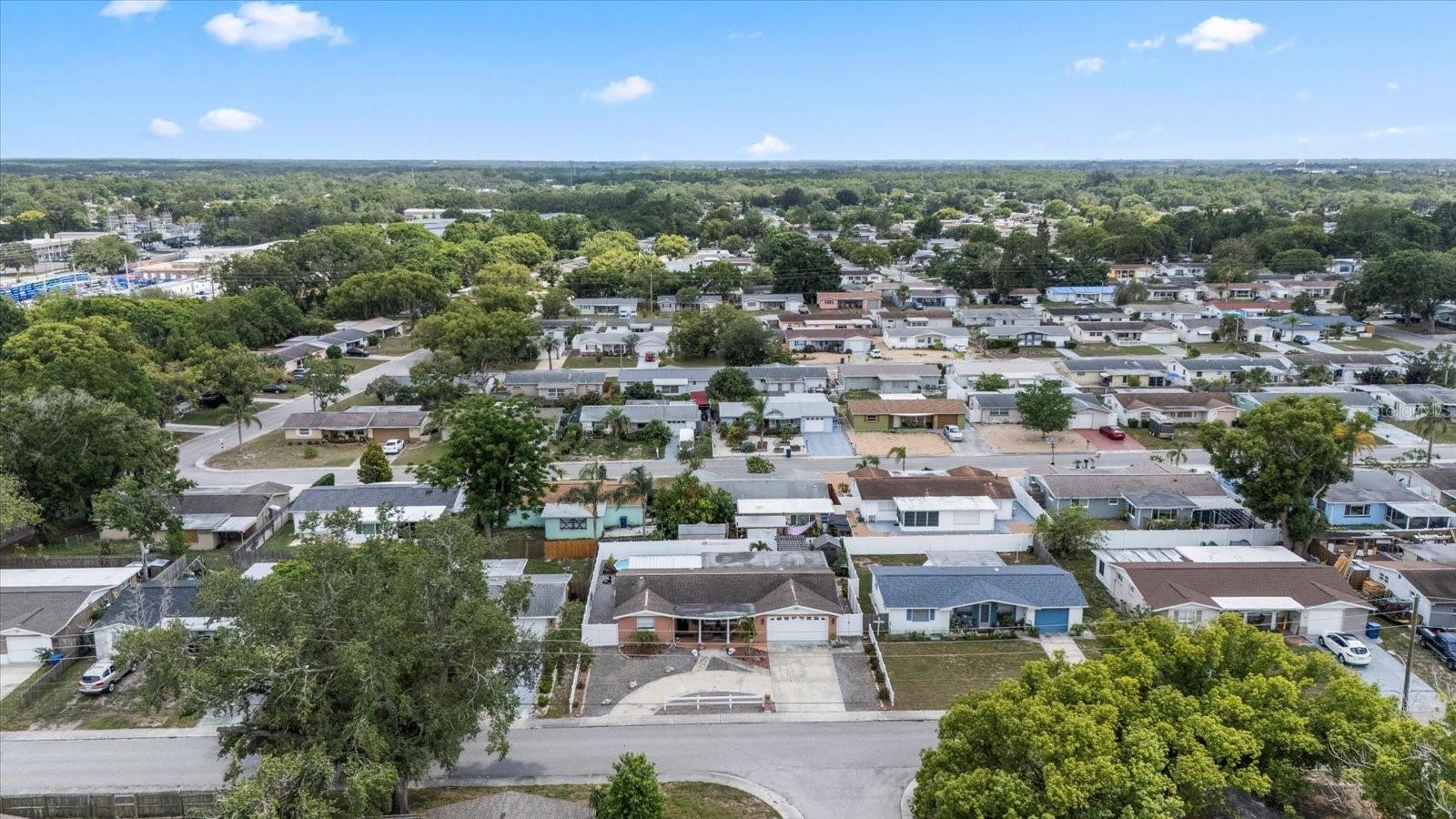 aerial view of home looking south