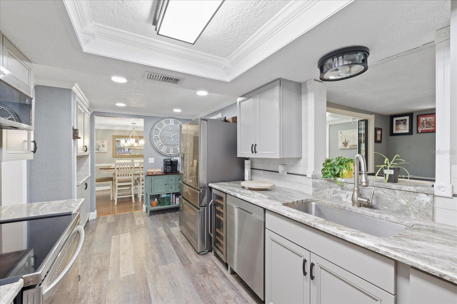 Galley kitchen with updated features