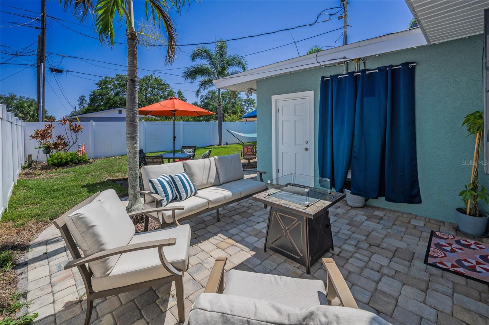 Newly paved backyard patio