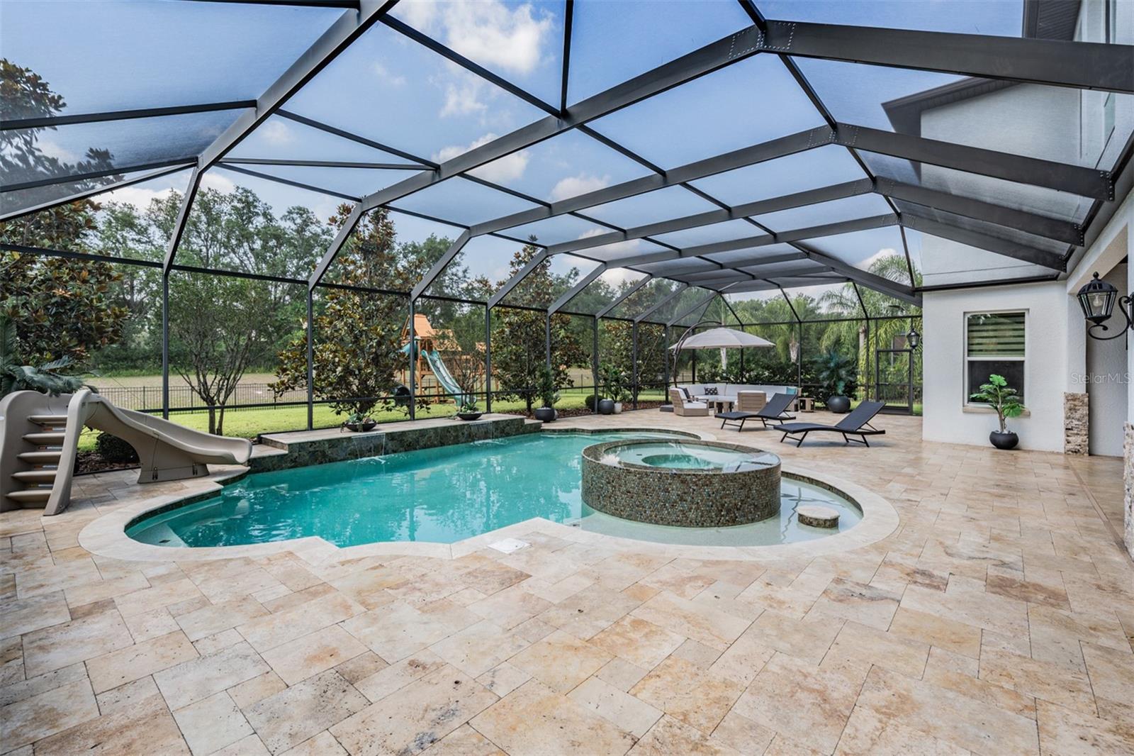 Pool with slide