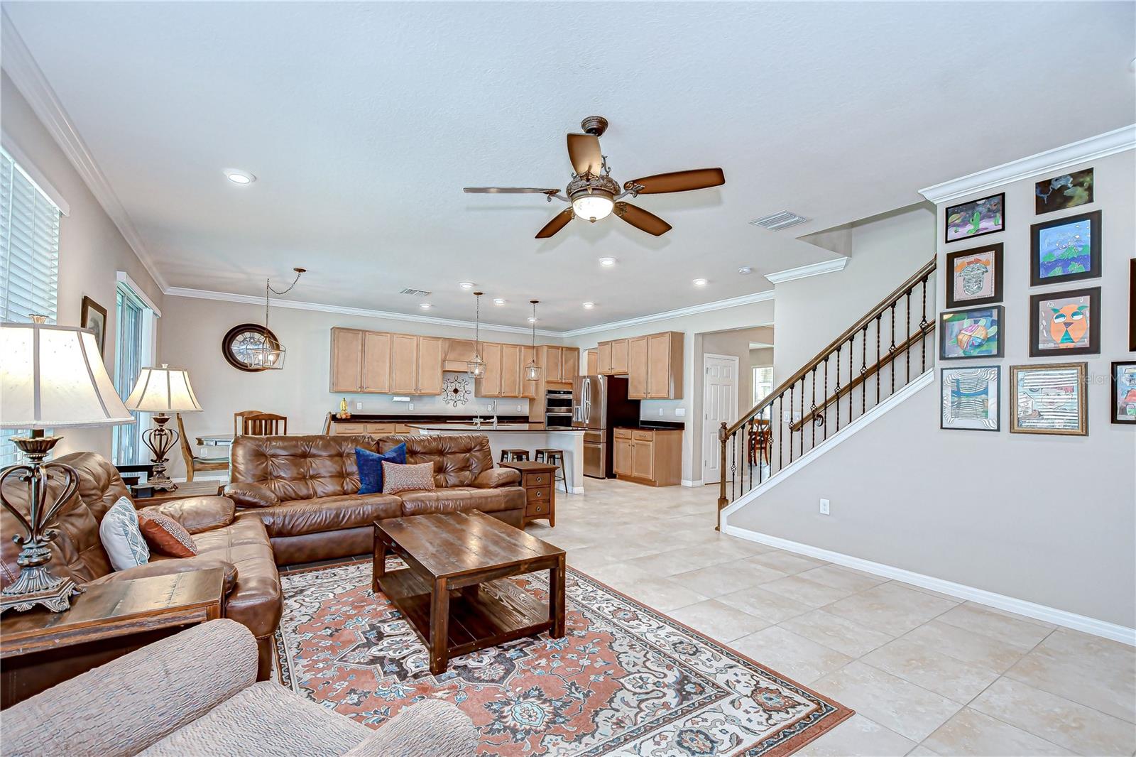 The kitchen opens seamlessly into the great room!
