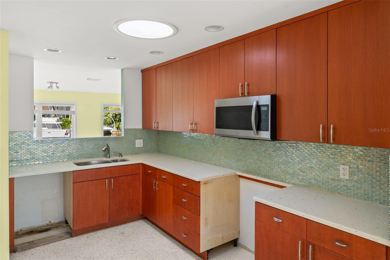 There are so many possibilities for this large kitchen...