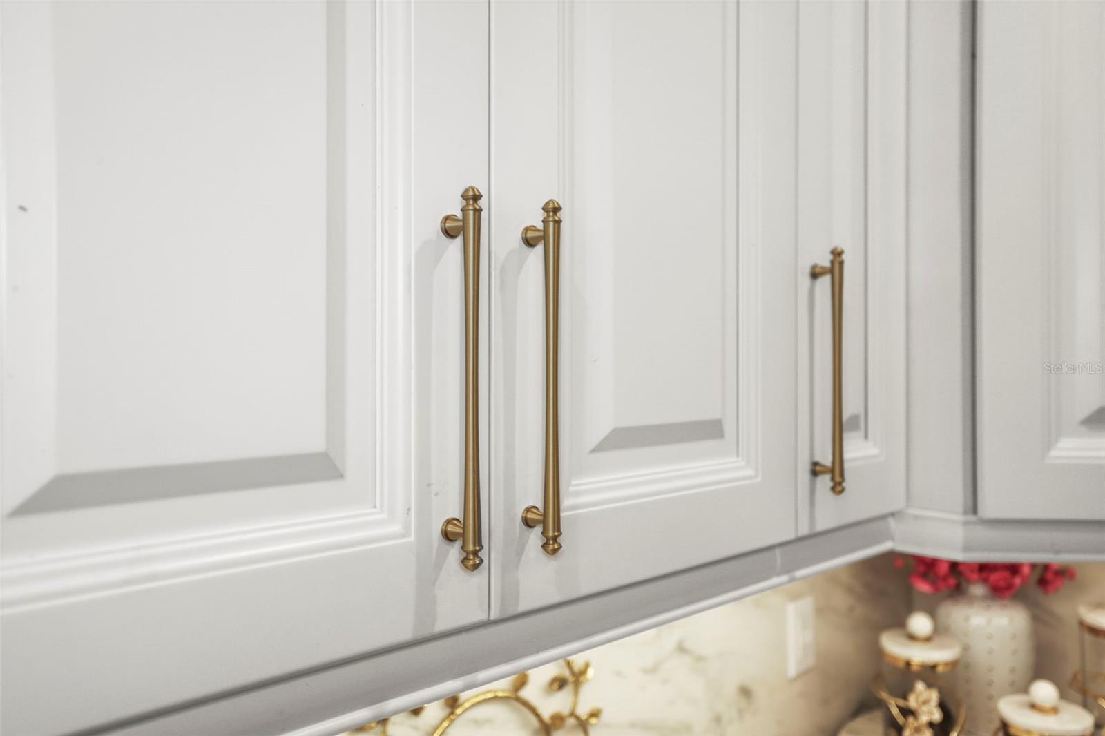 Stylish gold tone hardware
