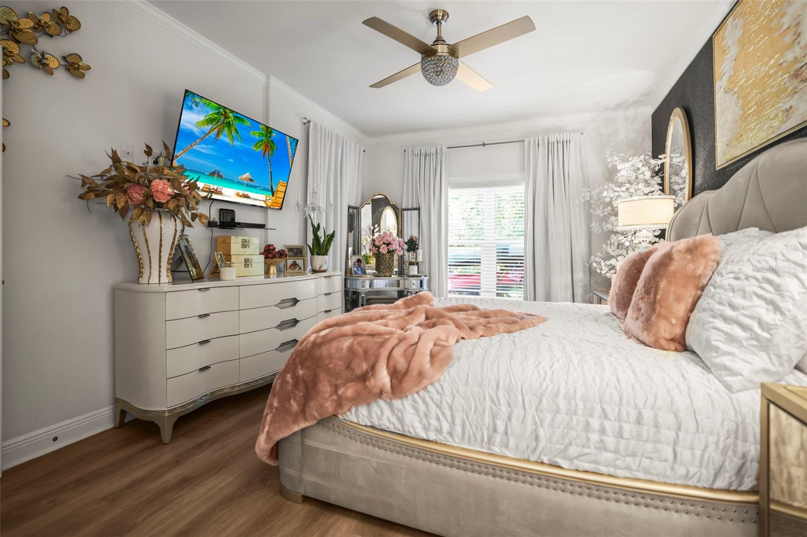 Roomy first-floor primary suite