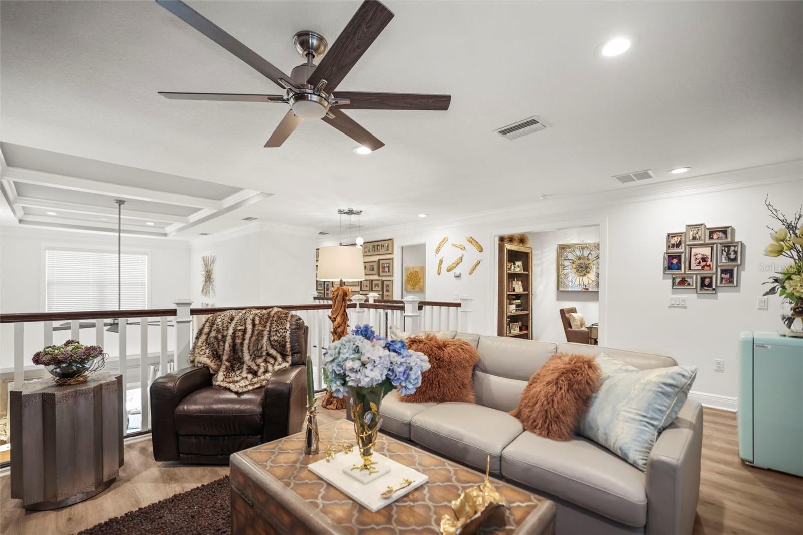 Plenty of room for furniture and fun in second story loft