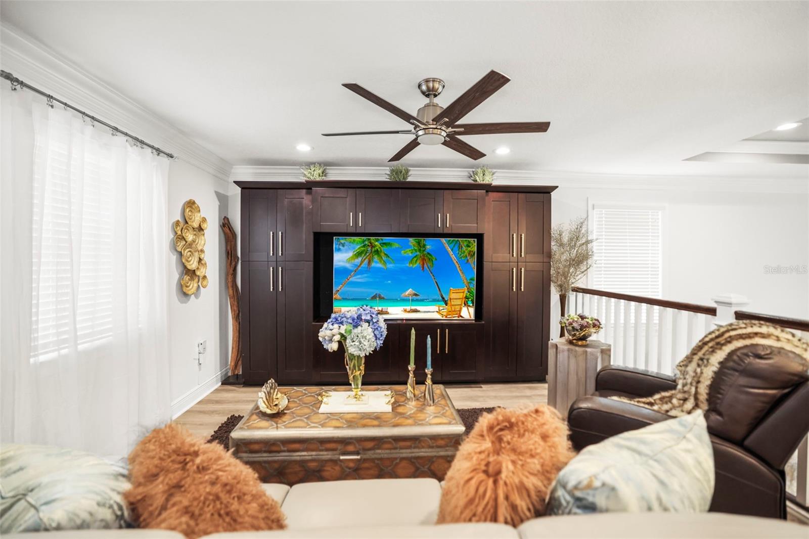 Plenty of room for furniture and fun in second story loft