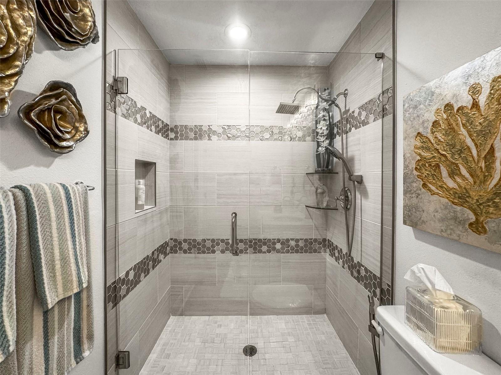Upstairs bath with large shower