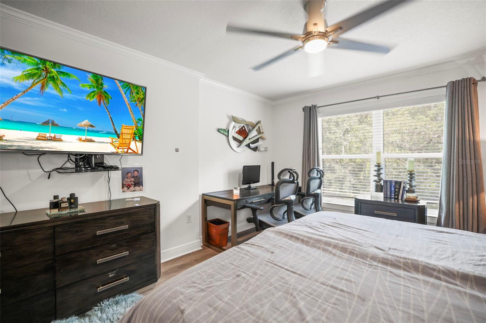 Bedroom in back of house is also large