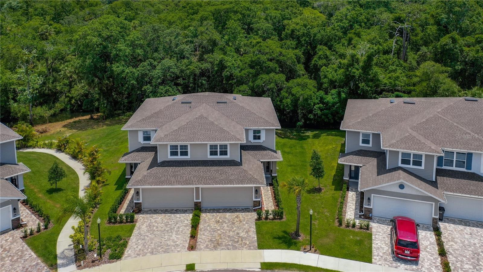 Aerial view of the duplex building