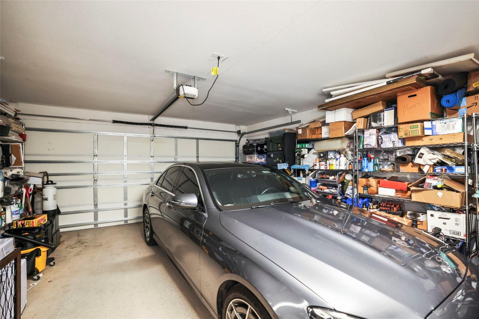 Two-car garage with epoxy floor