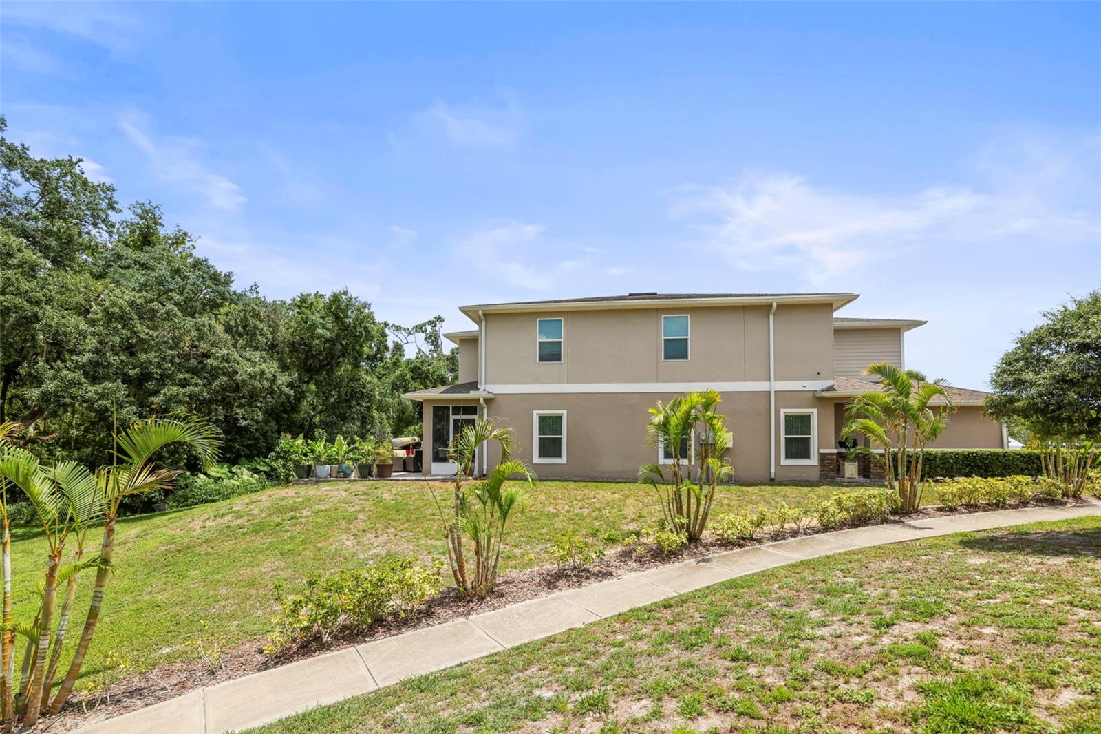 Side view of the home on large lot
