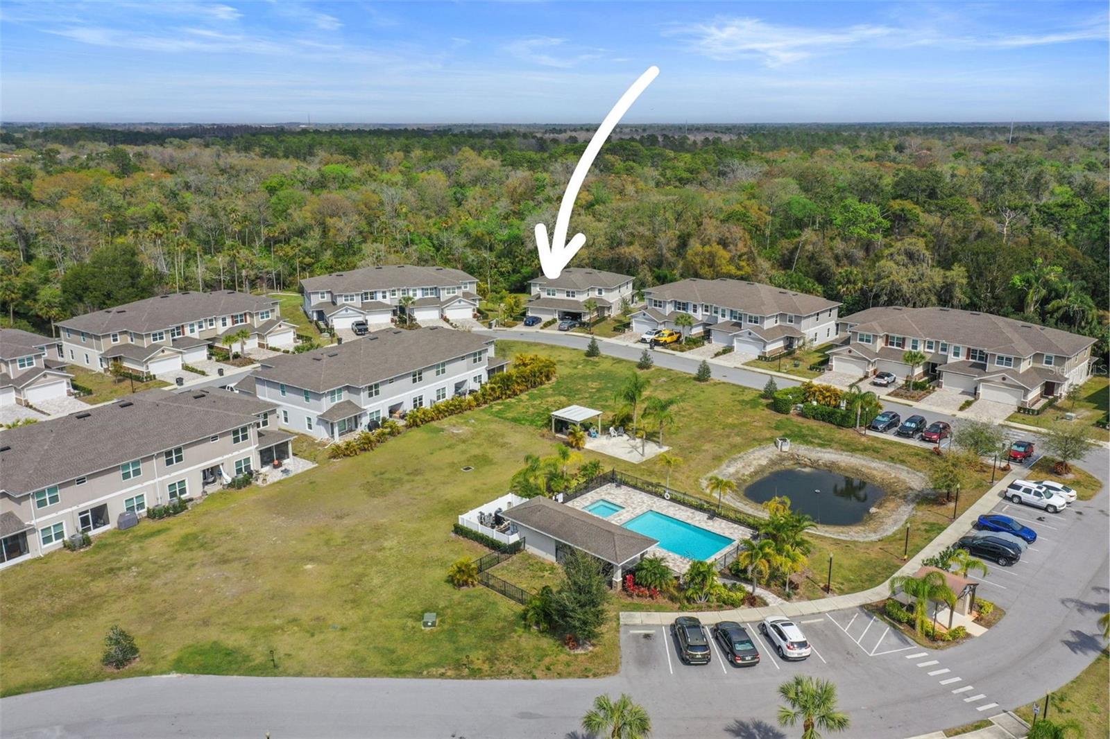 Aerial view with home designated