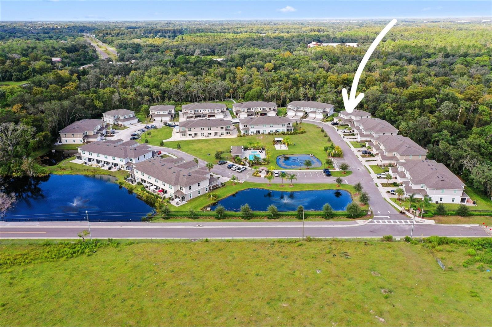 Aerial view with home designated
