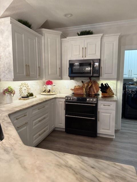 Lots of solid wood, soft-close cabients