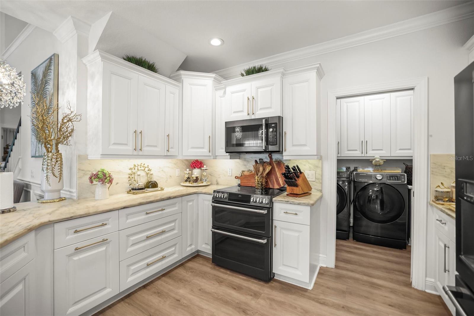 Marble counters and backsplash