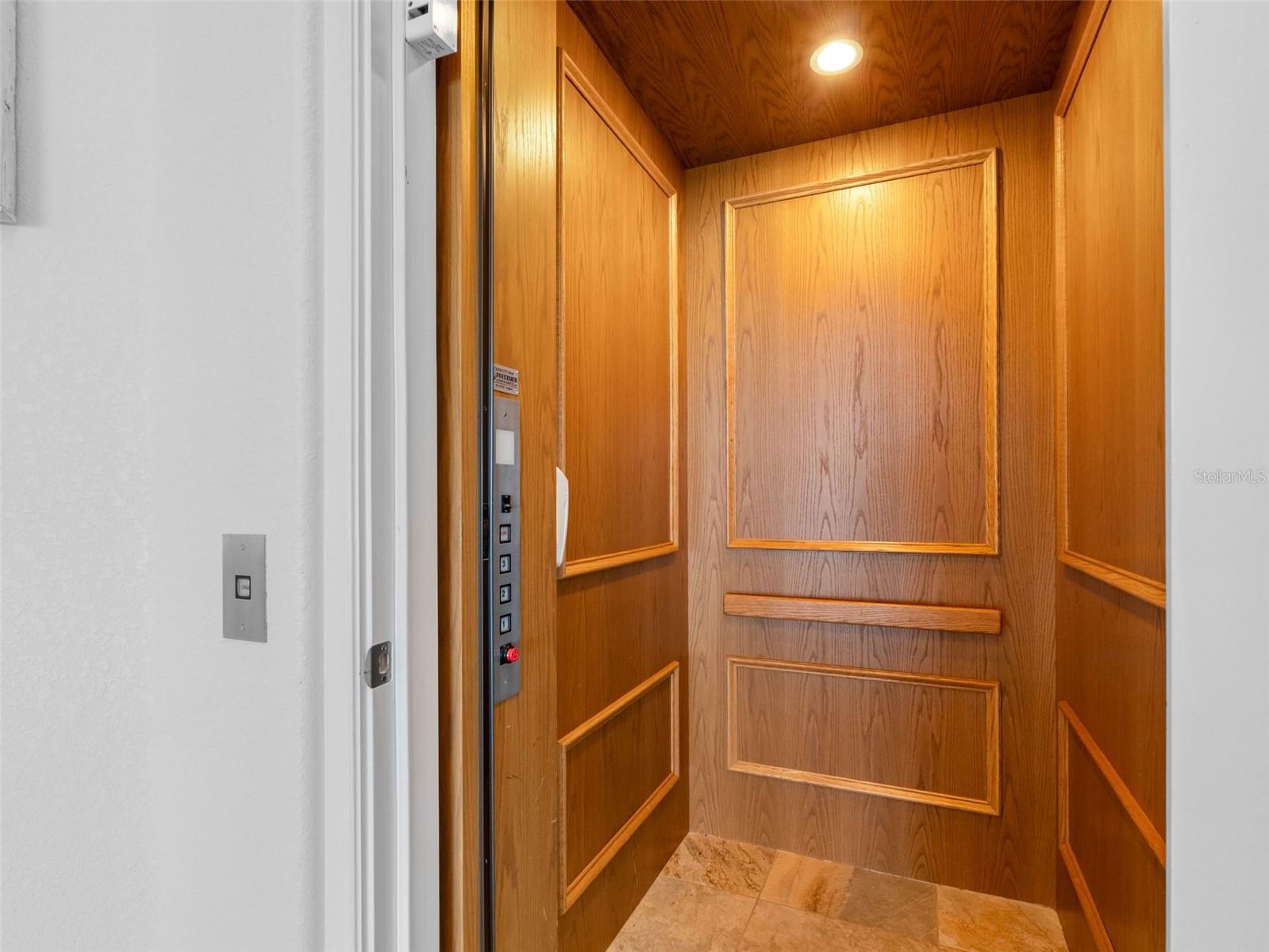 Elevator that goes from the garage to the top level
