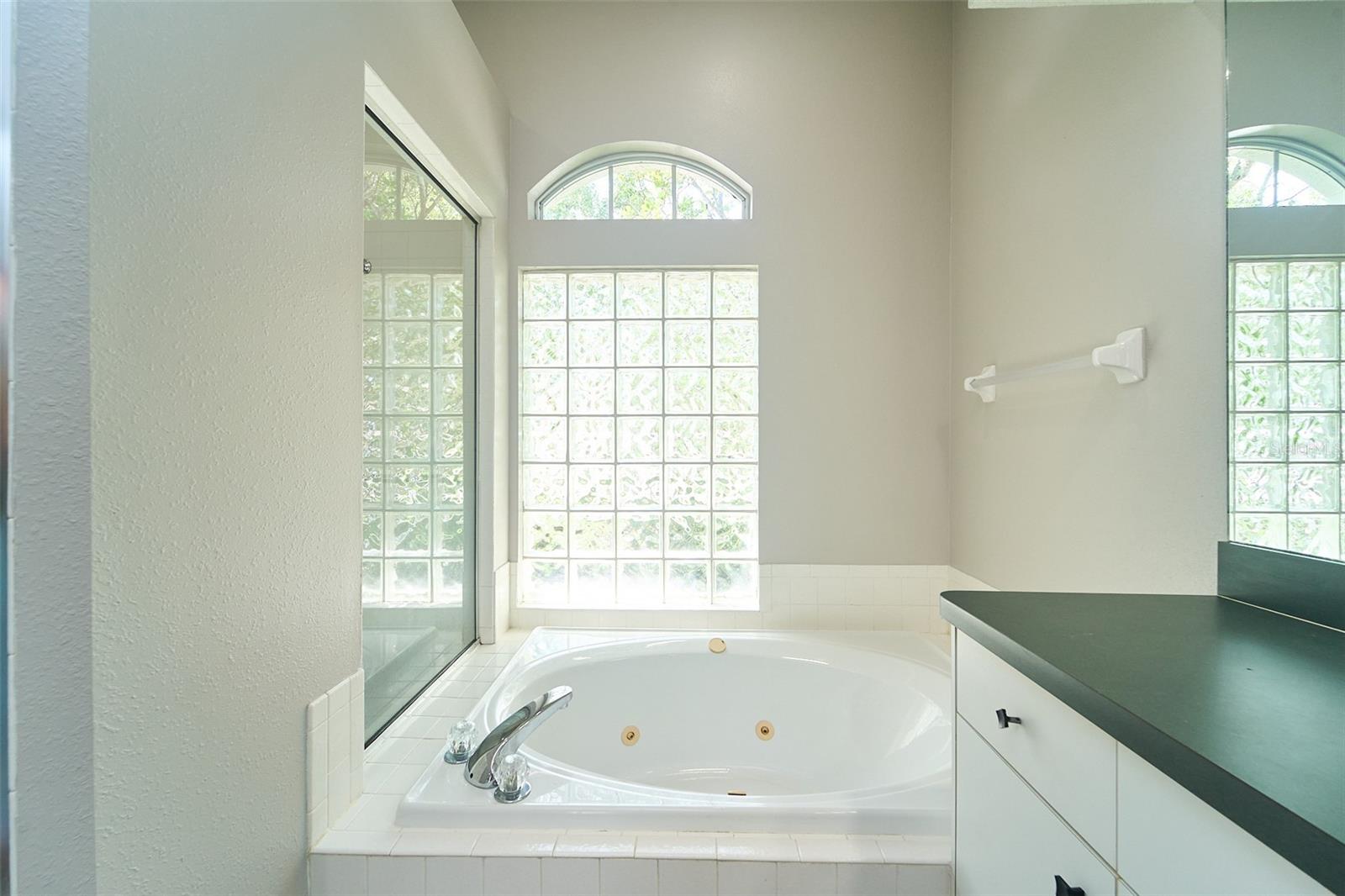 Primary en-suite bath jetted tub
