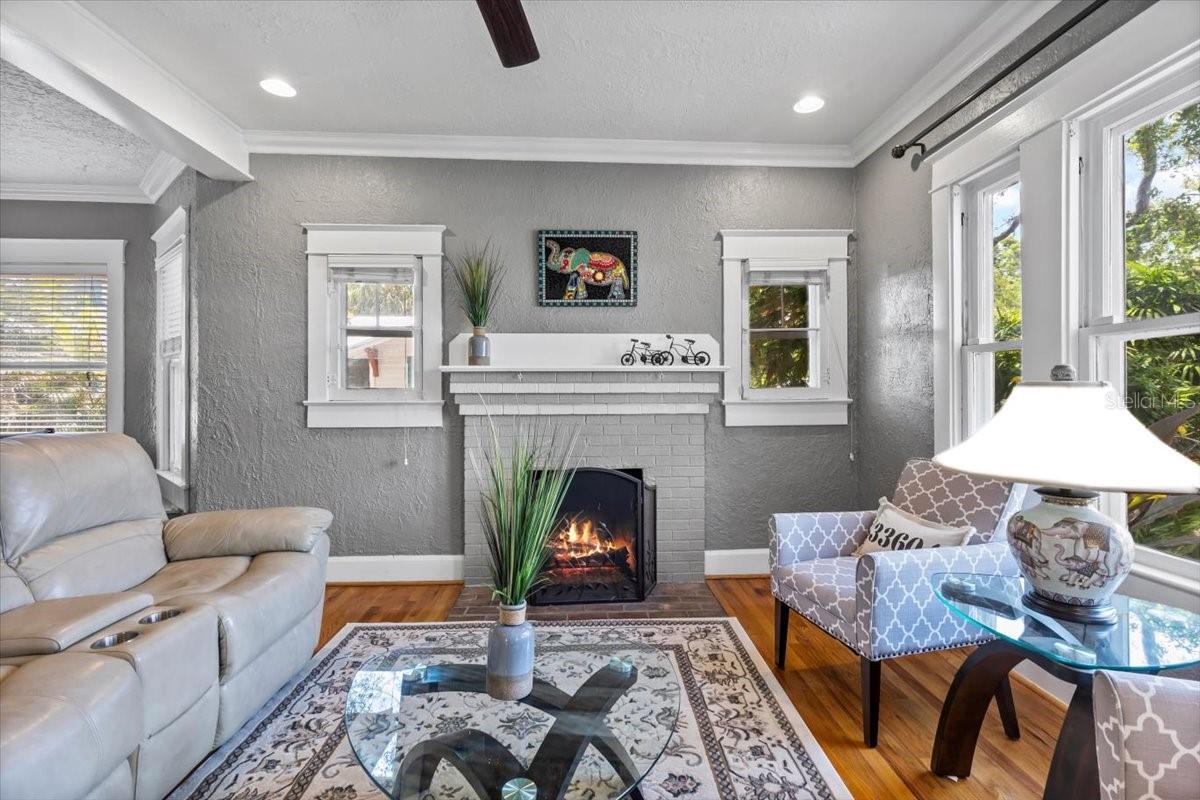 Front Living room with fireplace