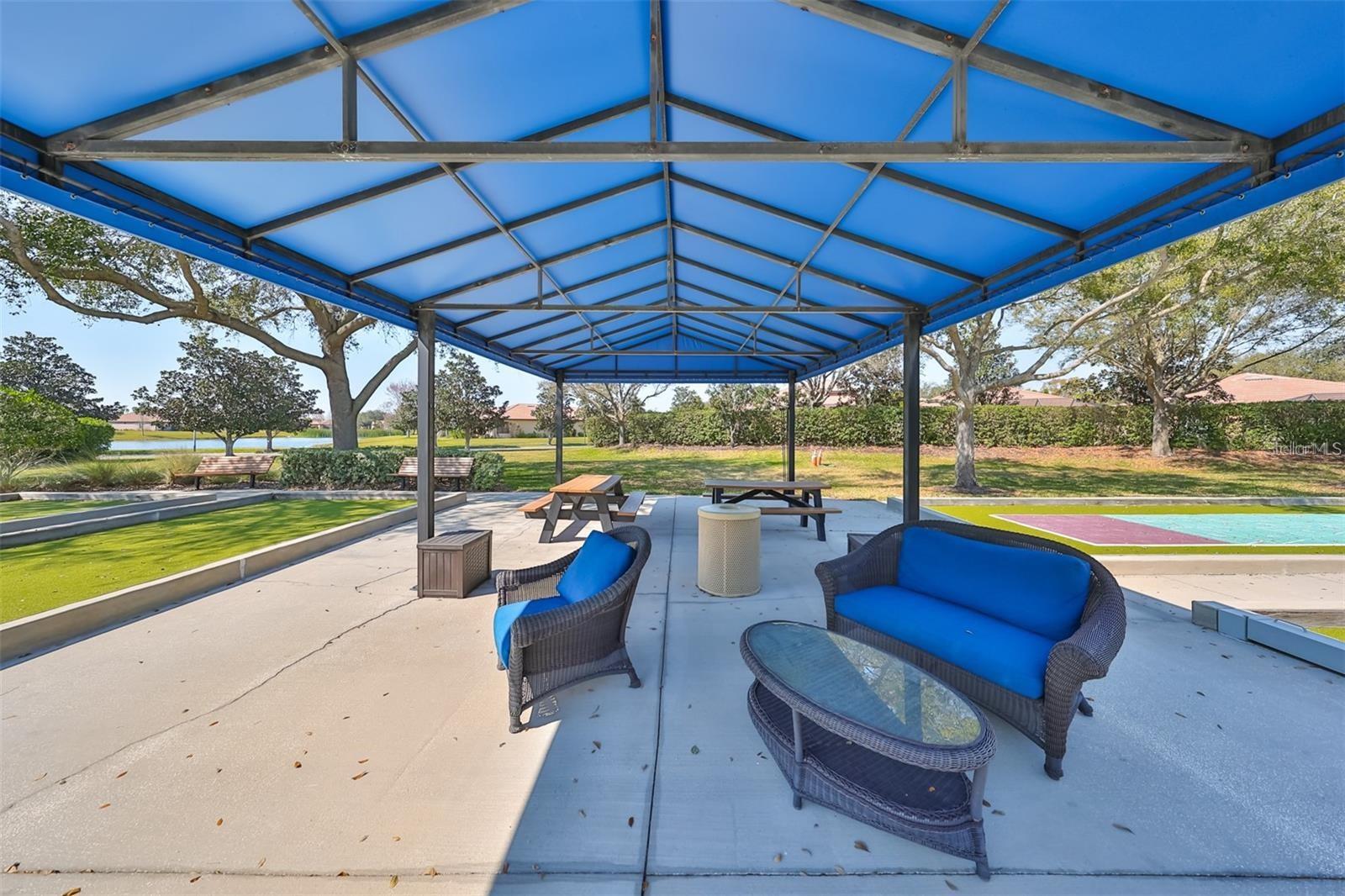 Covered pool area