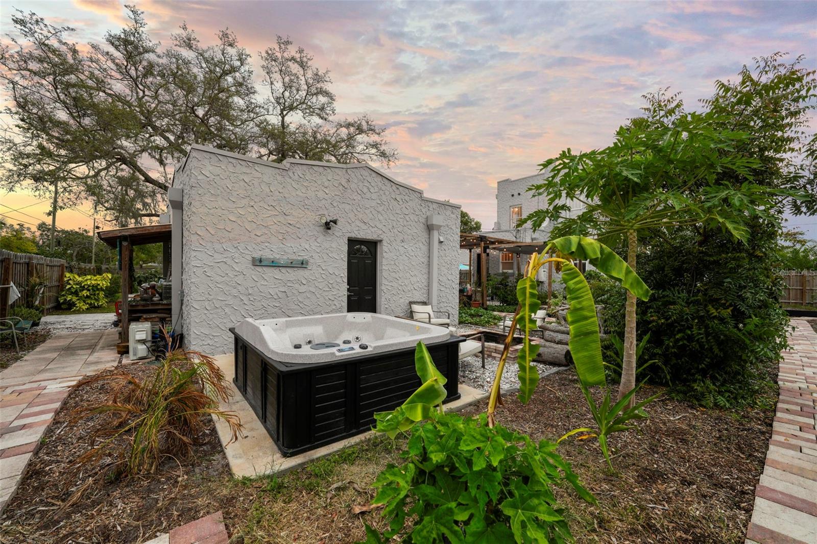 Hot tub for cool nights (not currently in use, haha)