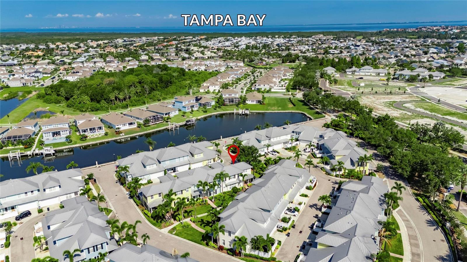 Community Lake and canal leads straight to Tampa Bay