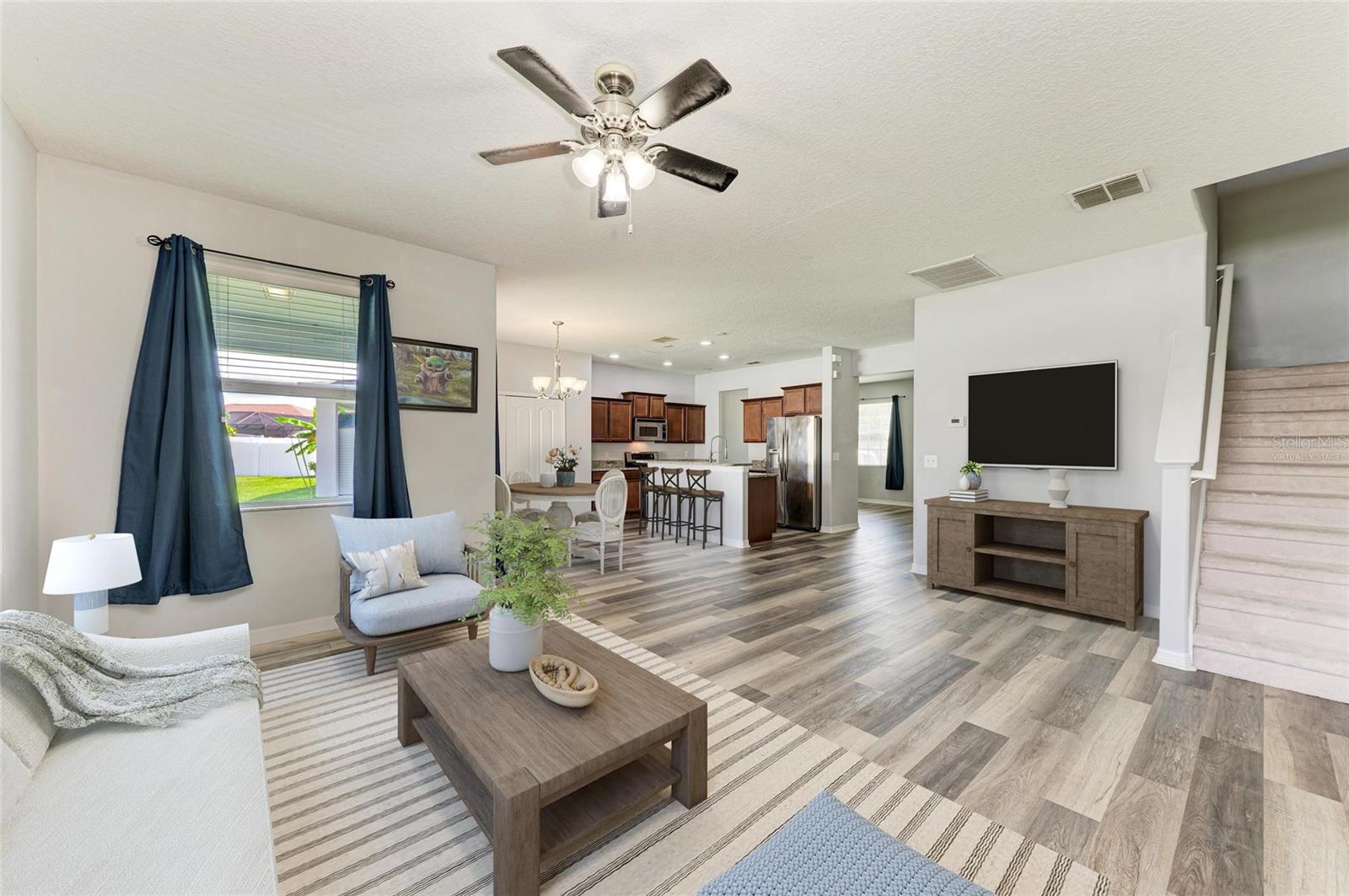 Virtually staged living room