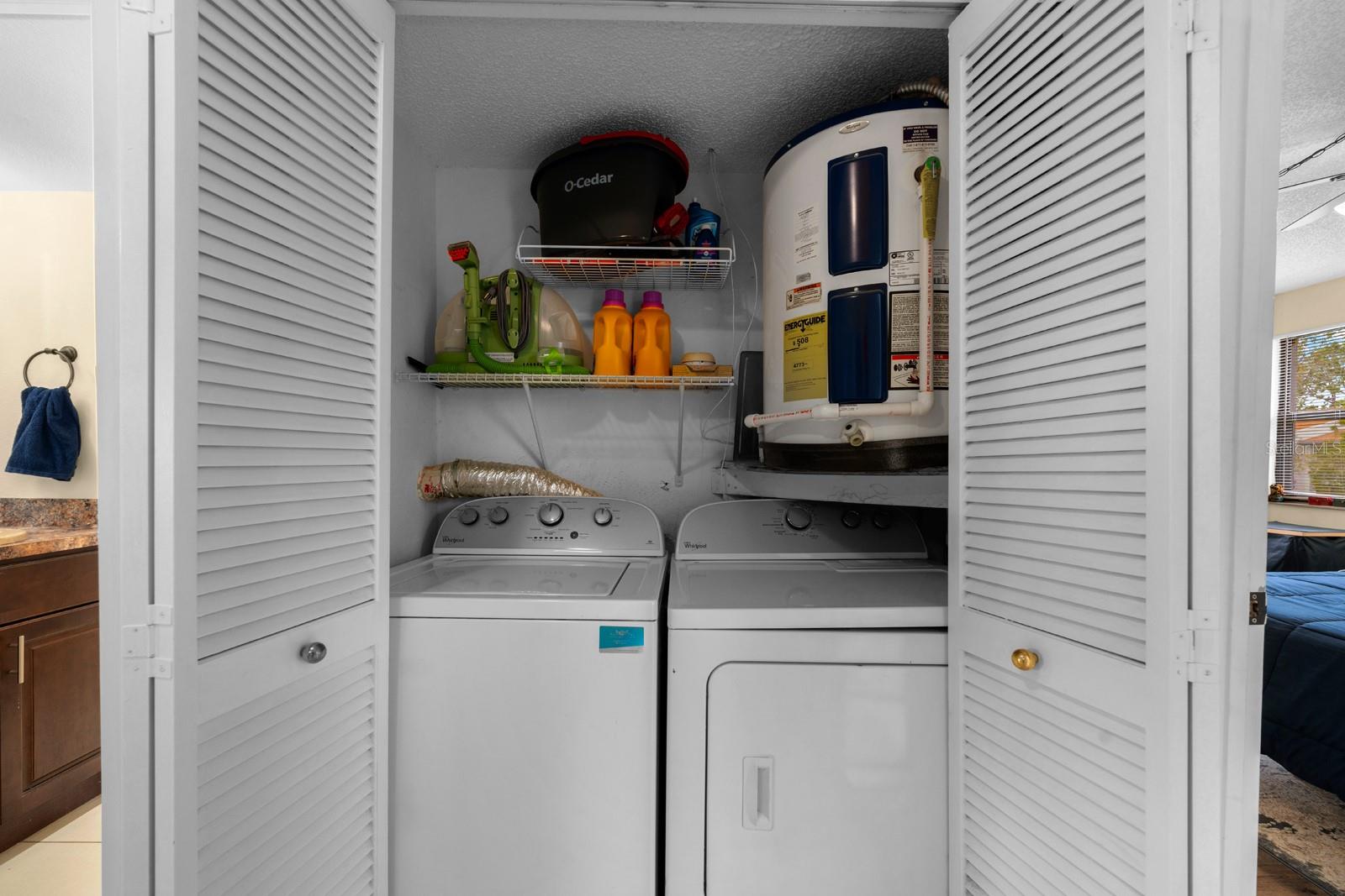 Indoor laundry closet