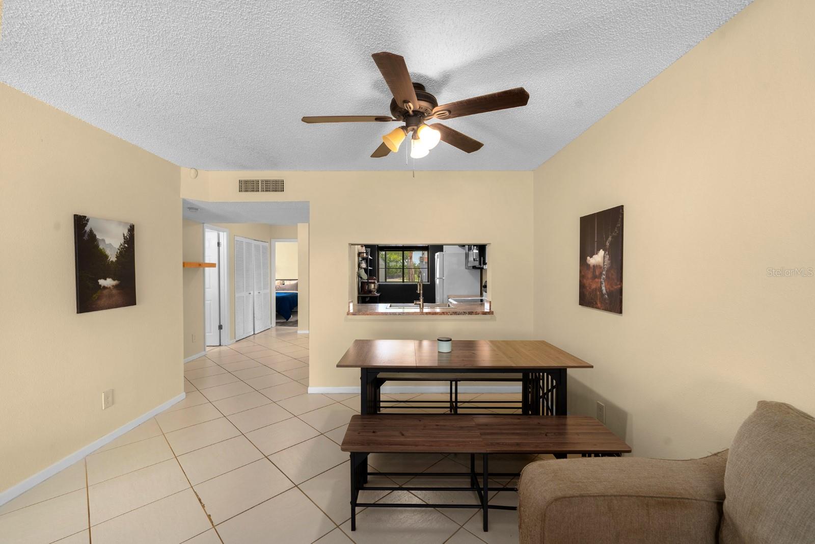 Dining area with pass thru to kitchen