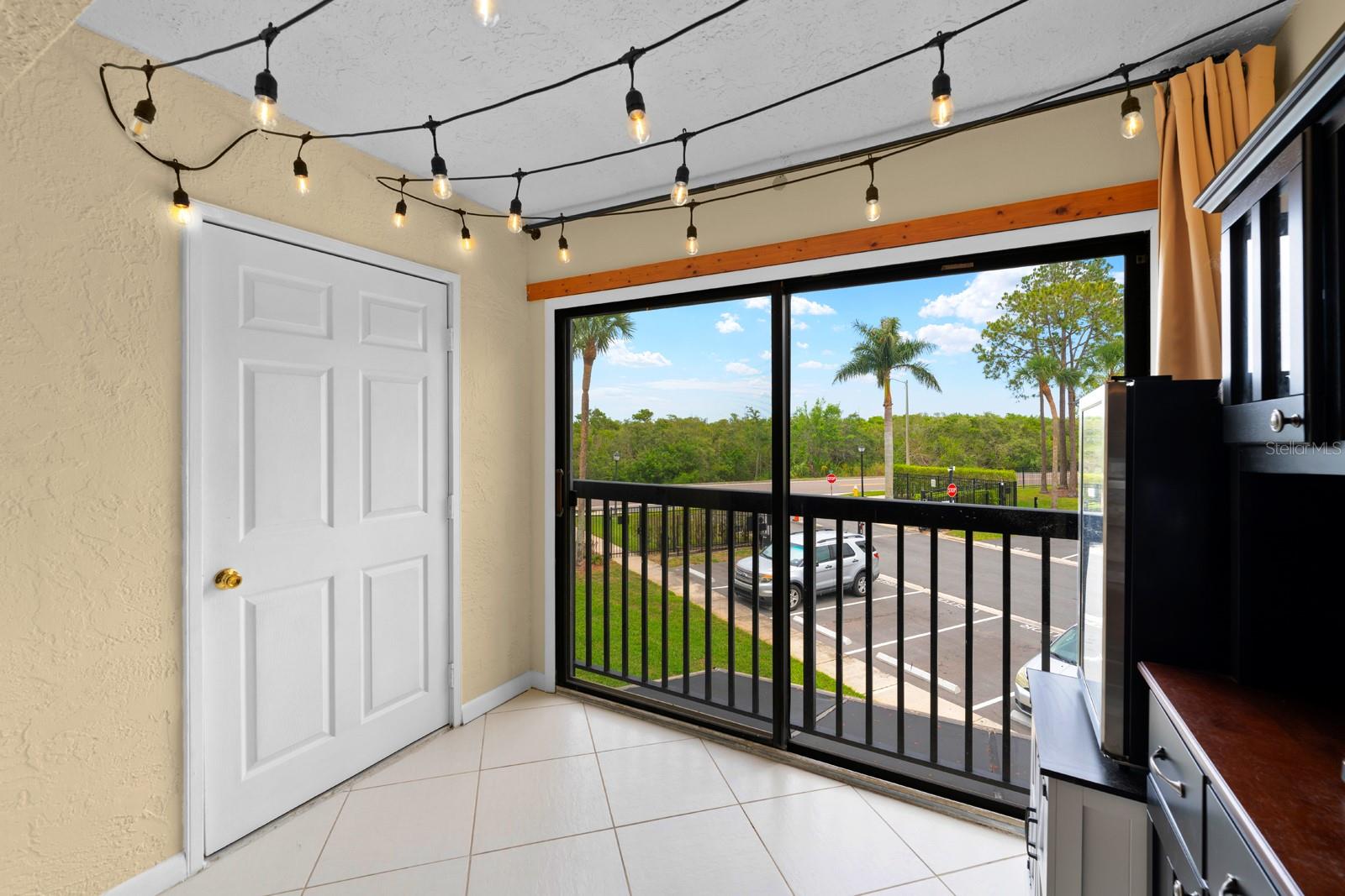 Bonus space in living room with storage closet