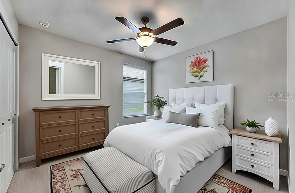 Virtually staged Bedroom 3