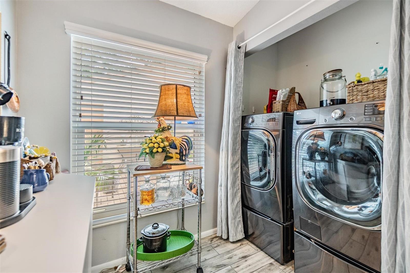 Inside laundry area.