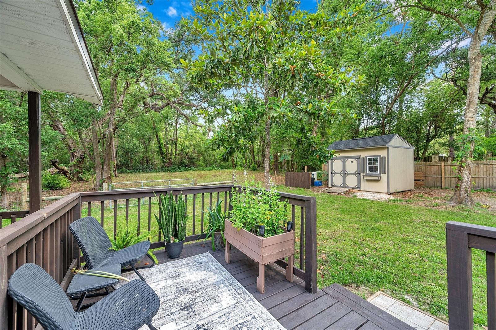 Quiet back porch area.