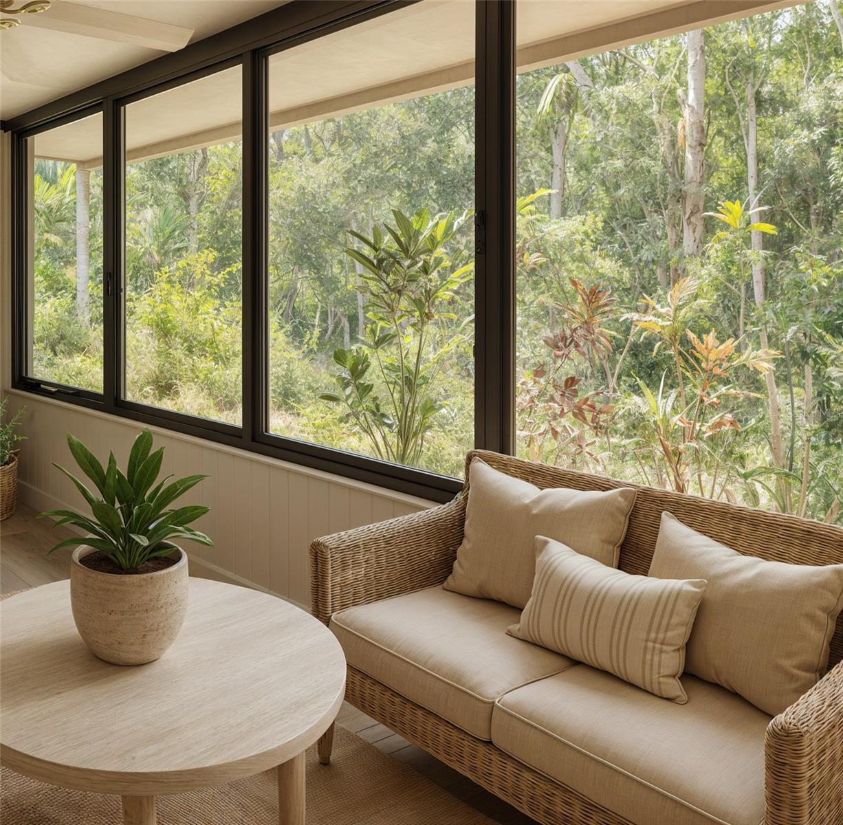 Virtual photo of enclosed porch.
