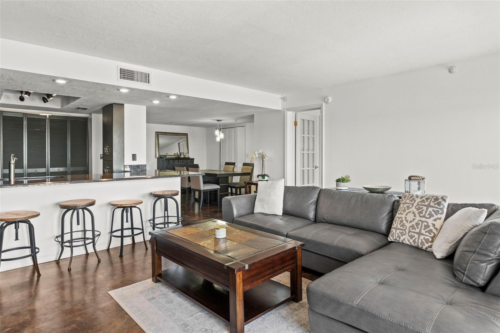 Living Room, Kitchen, and Dining Space