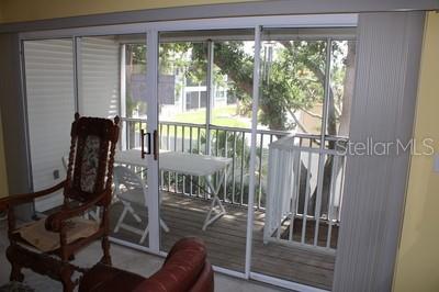 Patio on the second floor with living room