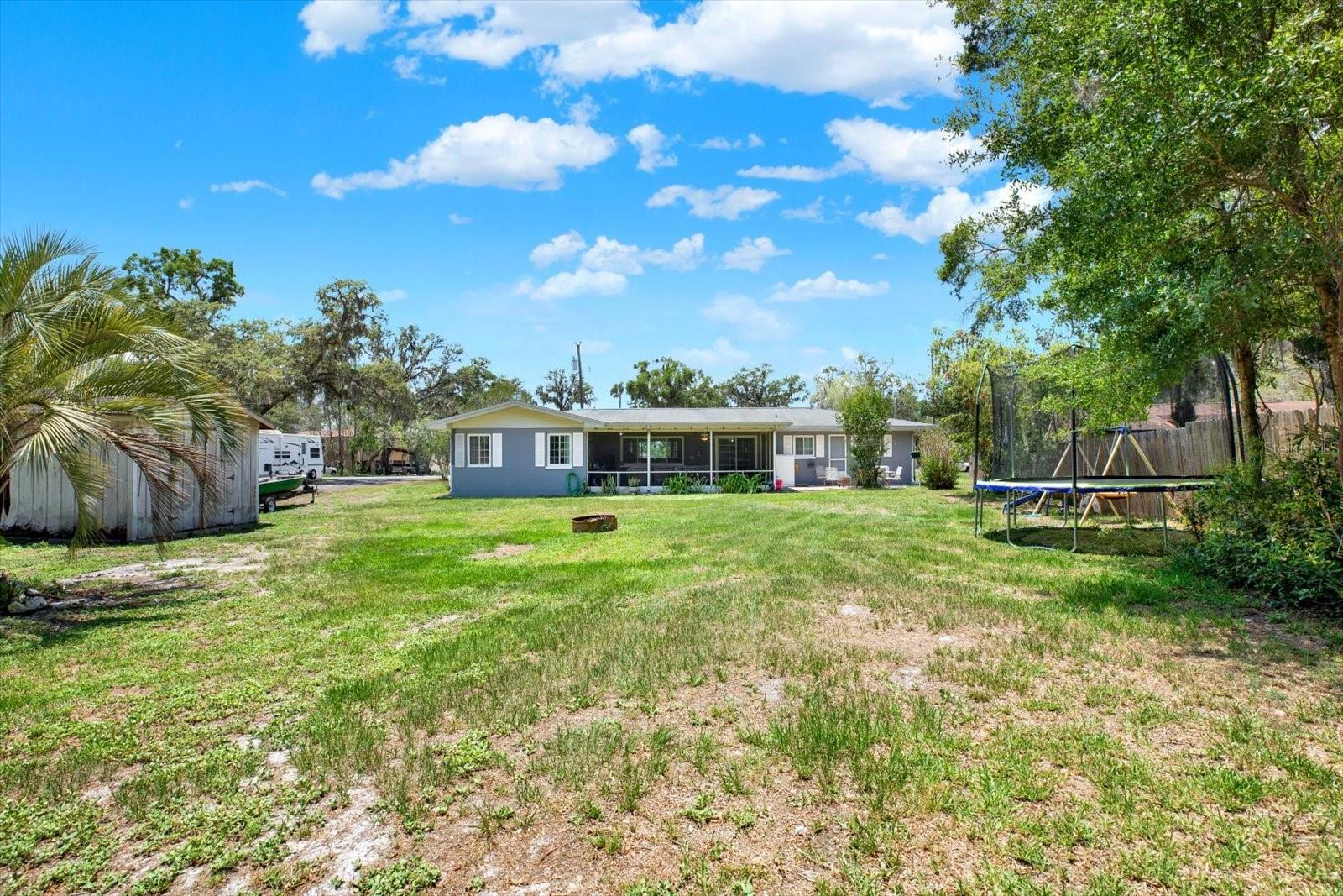 backyard facing house