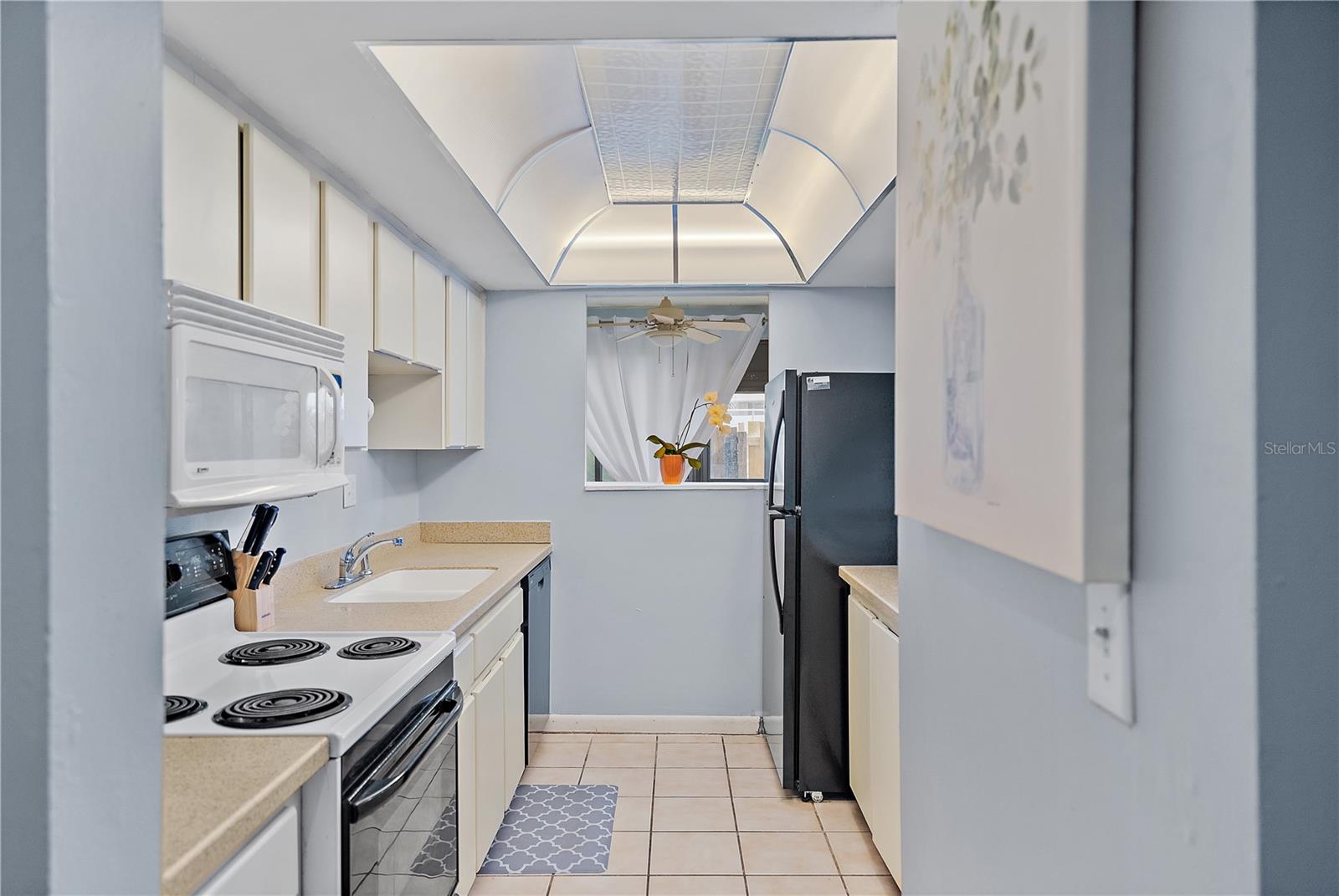 Galley kitchen with pass throughs