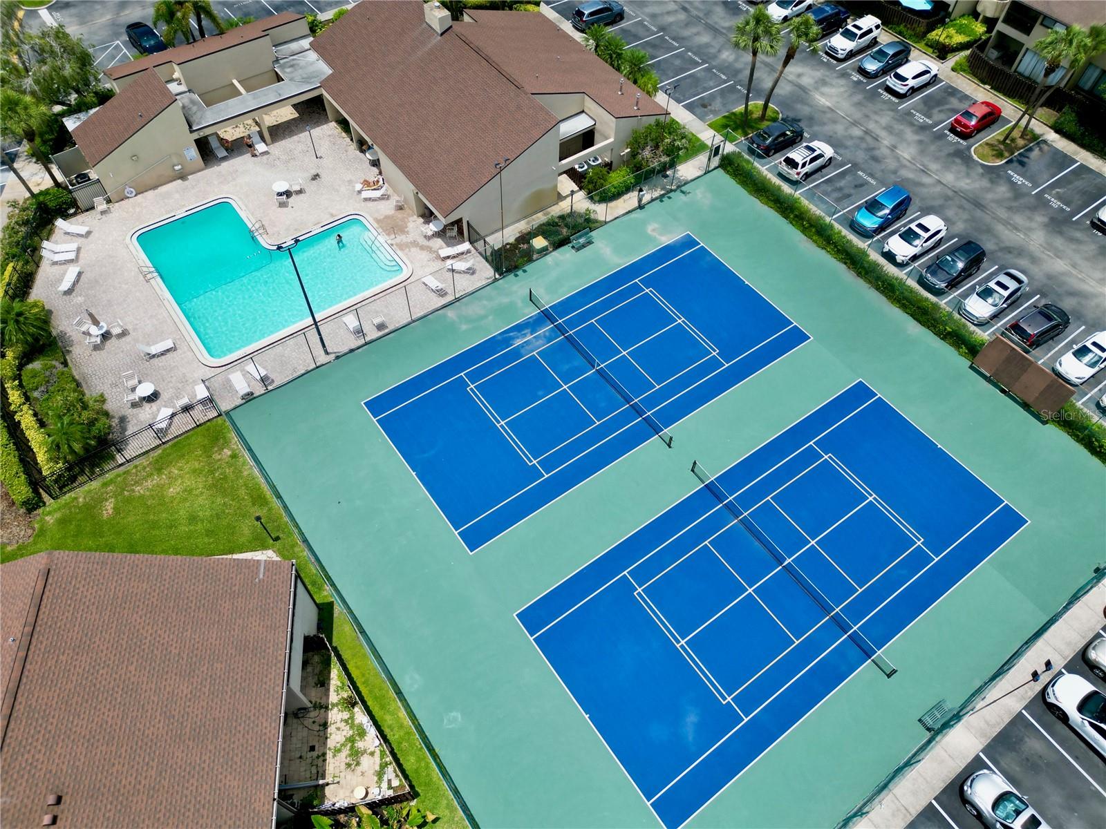 Newly resurfaced tennis/pickle ball courts