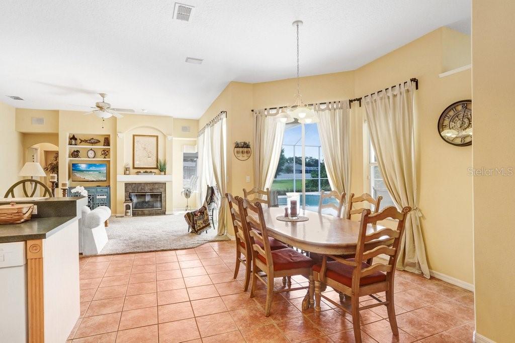 Gas fireplace in family room