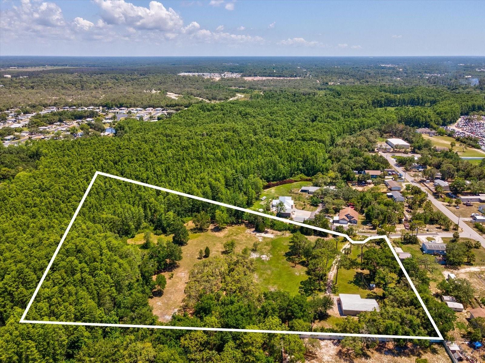 Arial view of property
