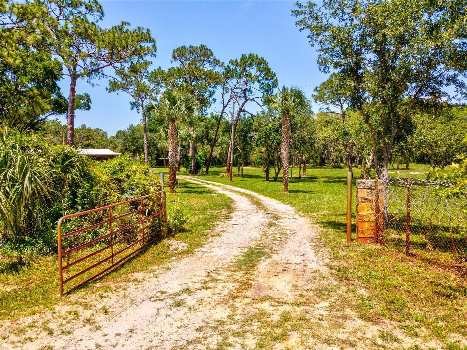 Private driveway entrance