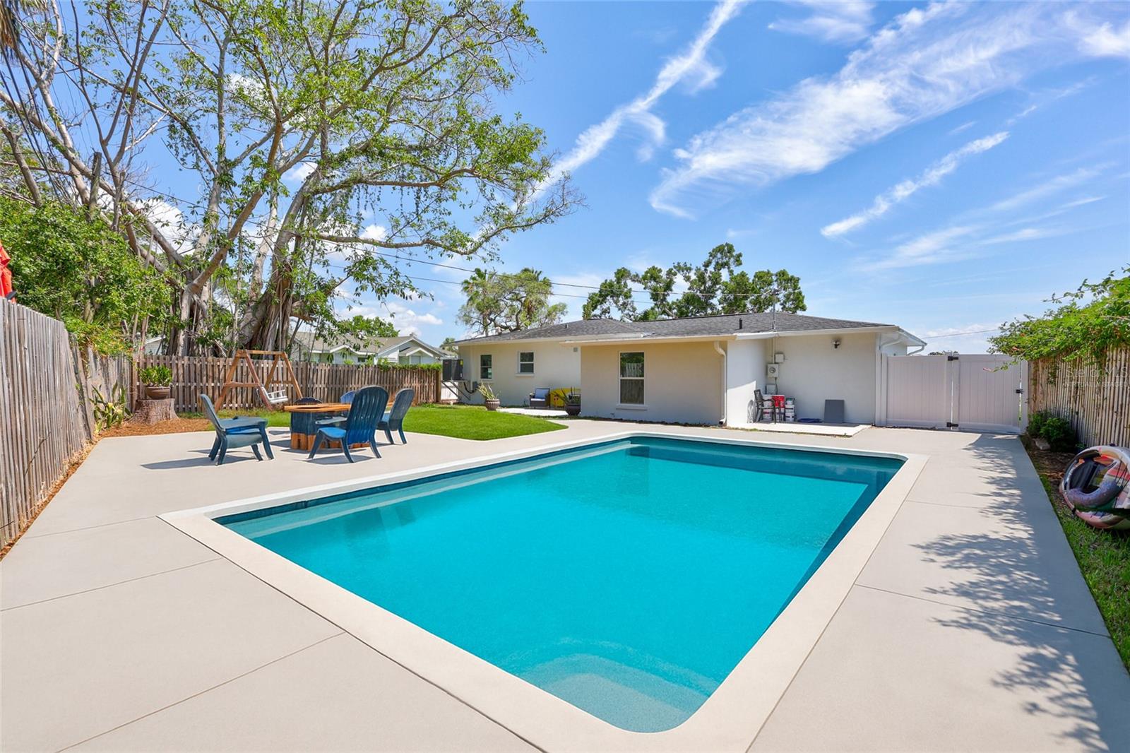 Virtually Staged to show how a pool could look