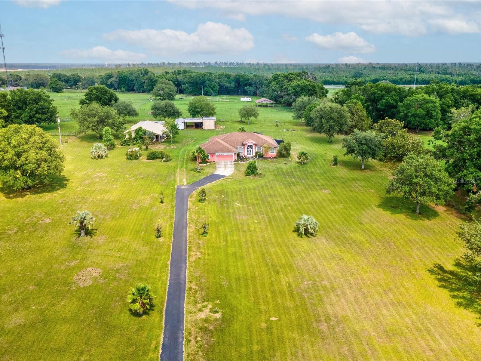 Birds eye view of entrance to property